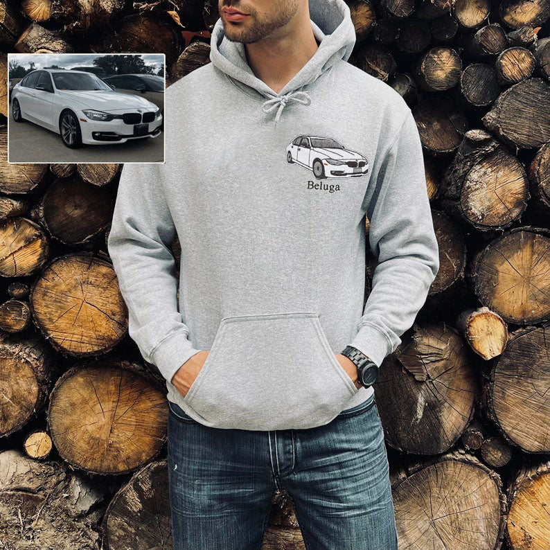 Custom Car Embroidered Sweatshirt Anniversary Gift