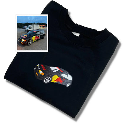 Custom Portrait Car Sweatshirt Customized Car Embroidered Hoodies Car Enthusiast Gifts