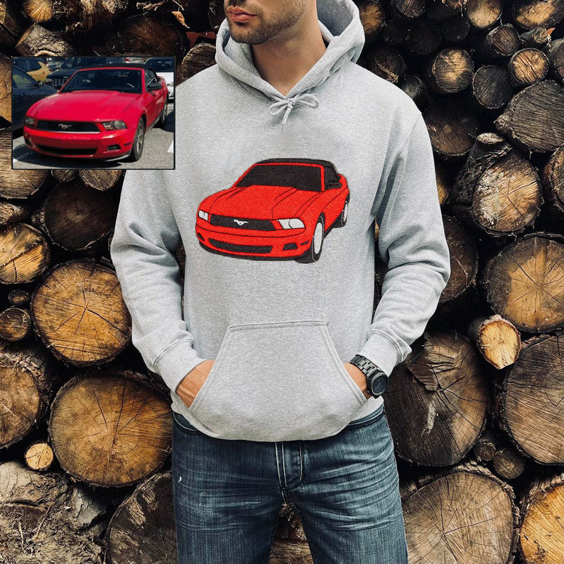 Custom Car Embroidered Sweatshirt Anniversary Gift