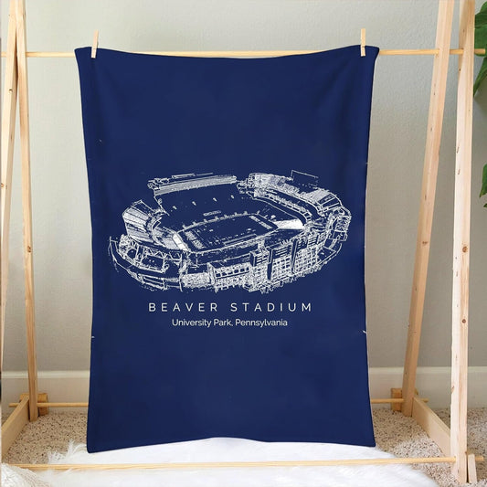 Custom Stadium Blanket Personalized College Football Field Blanket Gifts for Football Fans