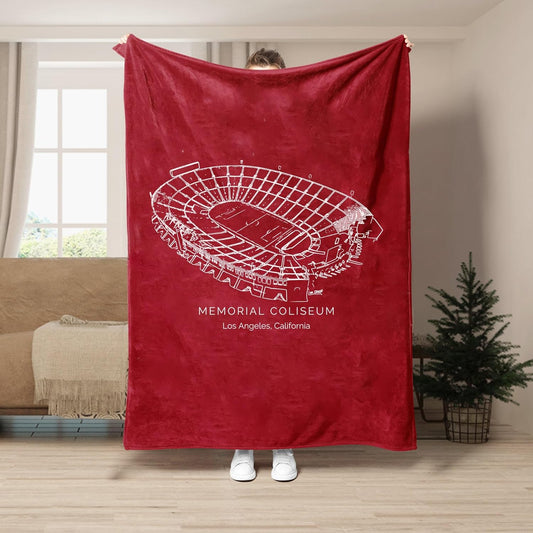 Custom Stadium Blanket Personalized College Football Field Blanket Gifts for Football Fans