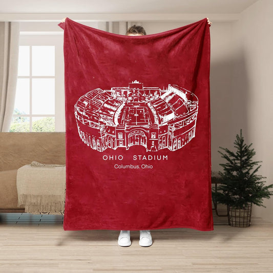 Custom Stadium Blanket Personalized College Football Field Blanket Gifts for Football Fans