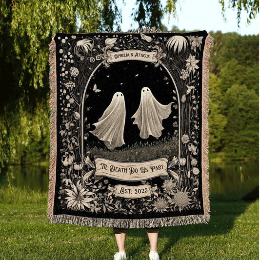 Ghost Couple 'Till Death Do Us Part' | Personalized Wedding Blanket MIYO7183