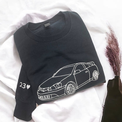 Custom Car Outline Sweatshirt Hoodie or T-Shirt Car Enthusiast Gifts