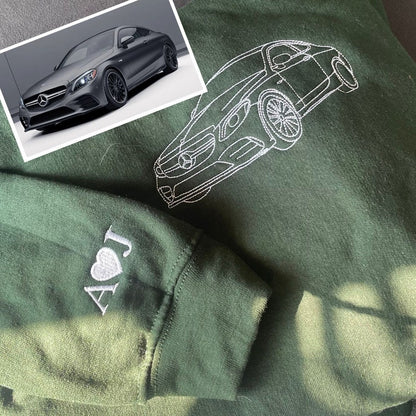 Custom Car Outline Sweatshirt Hoodie or T-Shirt Car Enthusiast Gifts