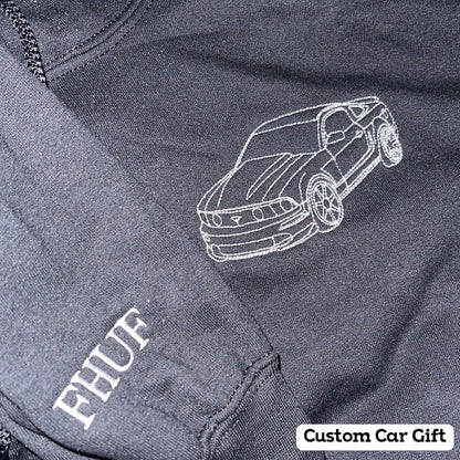 Custom Car Outline Sweatshirt Hoodie or T-Shirt Car Enthusiast Gifts