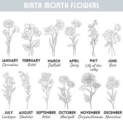 Custom Birth Flower Family Bouquet Sweatshirt Gift For Mom Grandma