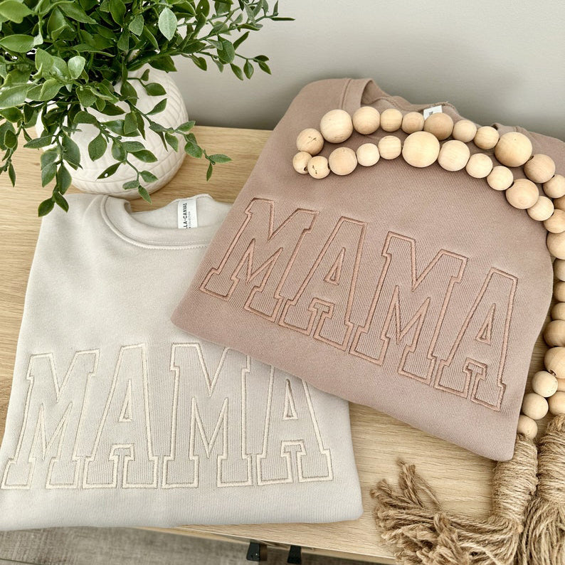 Personalized Mama Embroidered Sweatshirt With Date&Name Mother's Day Gift