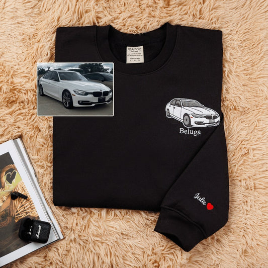 Regalo de Navidad de sudadera bordada de coche personalizado 