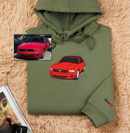 Custom Car Embroidered Sweatshirt Anniversary Gift