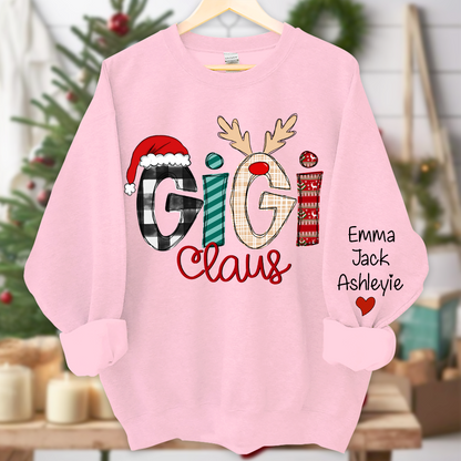 Custom Family Sweatshirt with Kids Names sleeve Christmas Gift