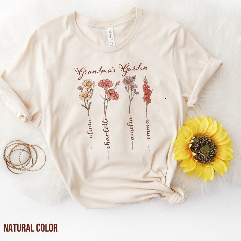 Custom Birth Month Birth Flower Shirt Perfect Mothers Day Gift