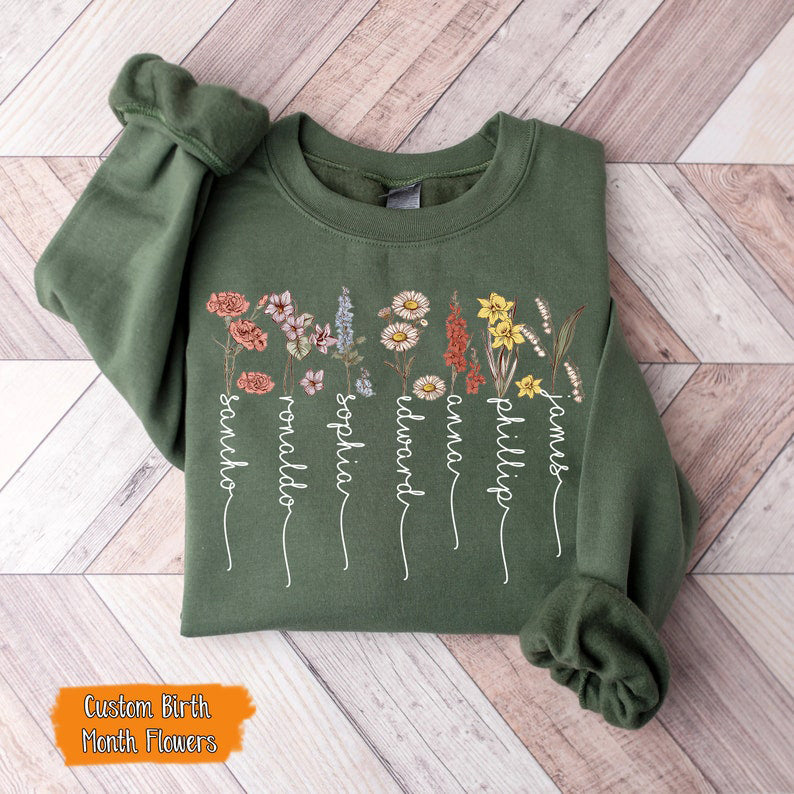 Custom Birth Month Birth Flower Shirt Perfect Mothers Day Gift