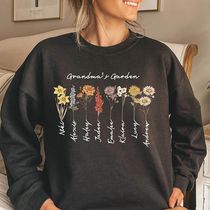 Custom Birth Month Birth Flower Shirt Perfect Christmas Gift For Mom Grandma