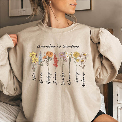 Custom Birth Month Birth Flower Shirt Perfect Christmas Gift For Mom Grandma