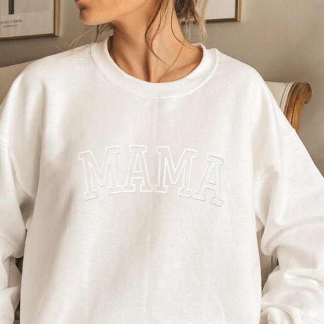 Personalized Mama Sweatshirt with Kid Names on Sleeve Christmas Gift